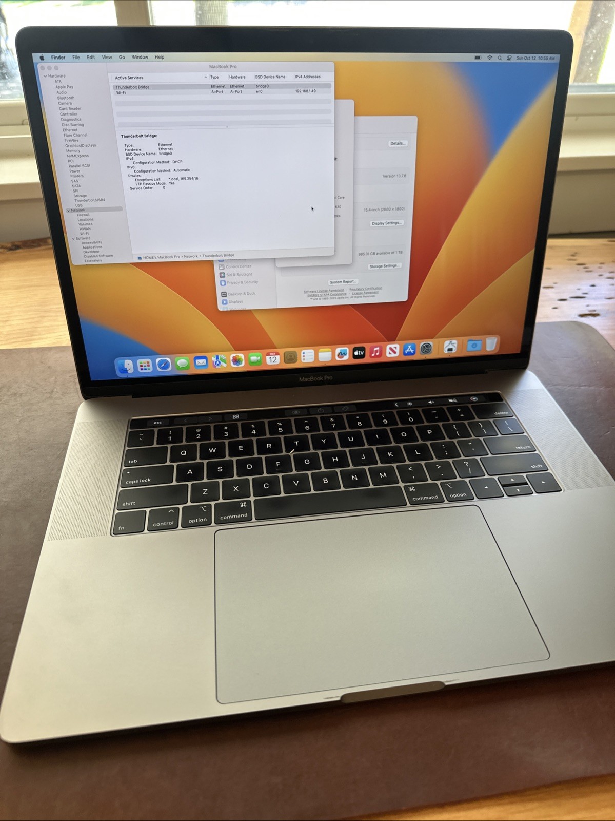 Apple MacBook Pro 15.4in 2019 – i7 6-core 2.6GHz  16GB 1TB SSD – Radeon Pro 555x