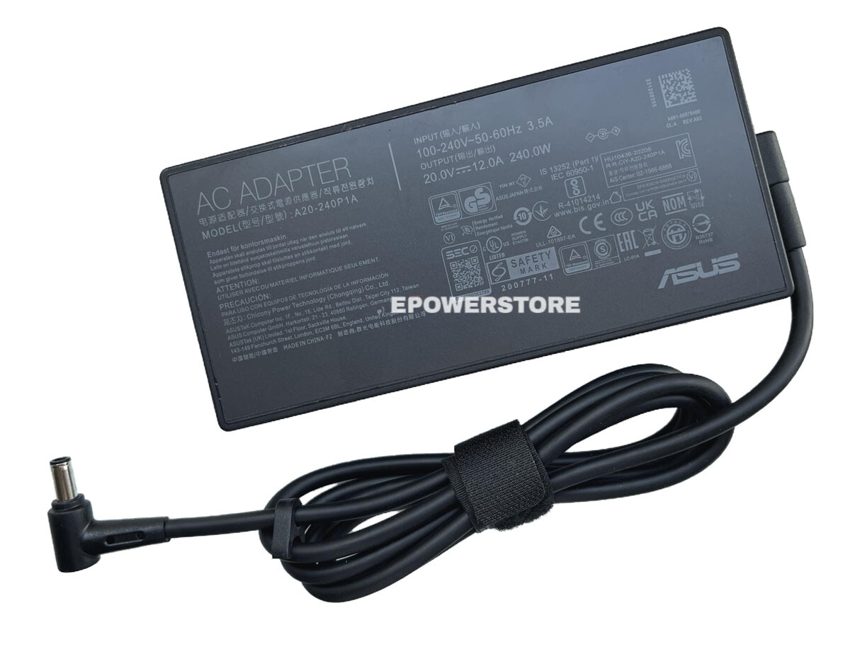 240W AC Power Adapter For Asus TUF Gaming A16 FA617XS 20V 12A A20-240P1A Charger