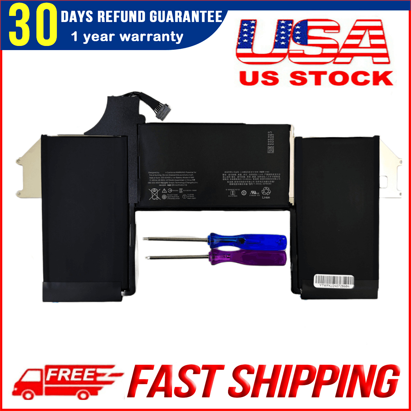 Genuine A1965 A2179 A1932 Battery for Apple MacBook Air13″ Retina 2020 2018 2019