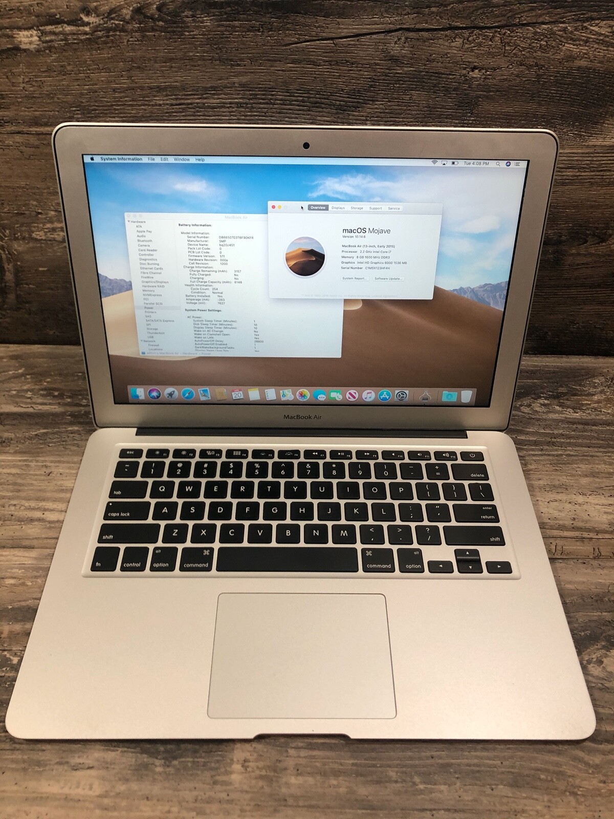 MacBook Air 2015 13″ 2.2 Intel i7 8GB Ram 256GB SSD, GOOD Grade B | Apple