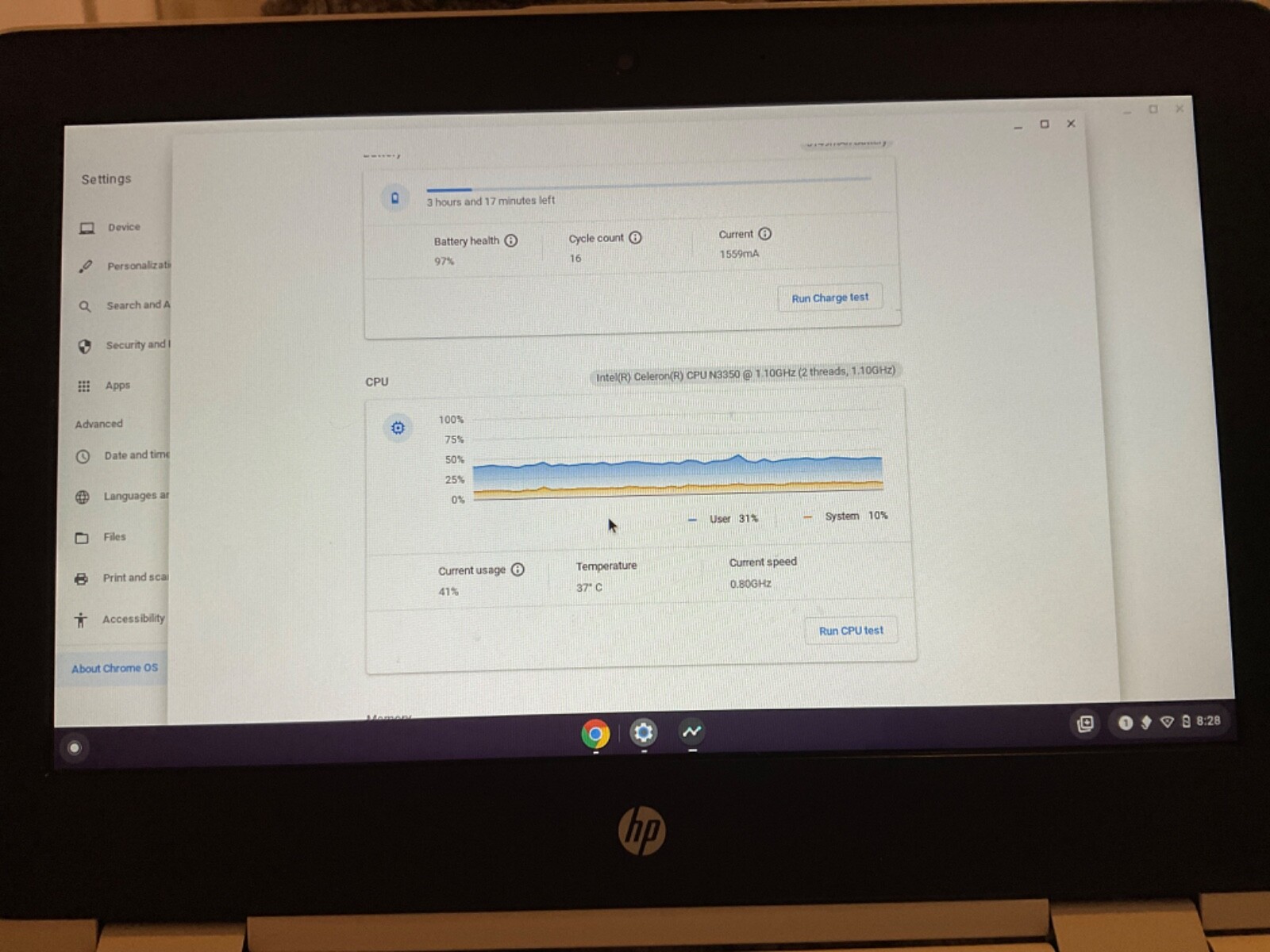 Barley used Chromebook hp x360 model 11  Color: White with a black trim GB:32