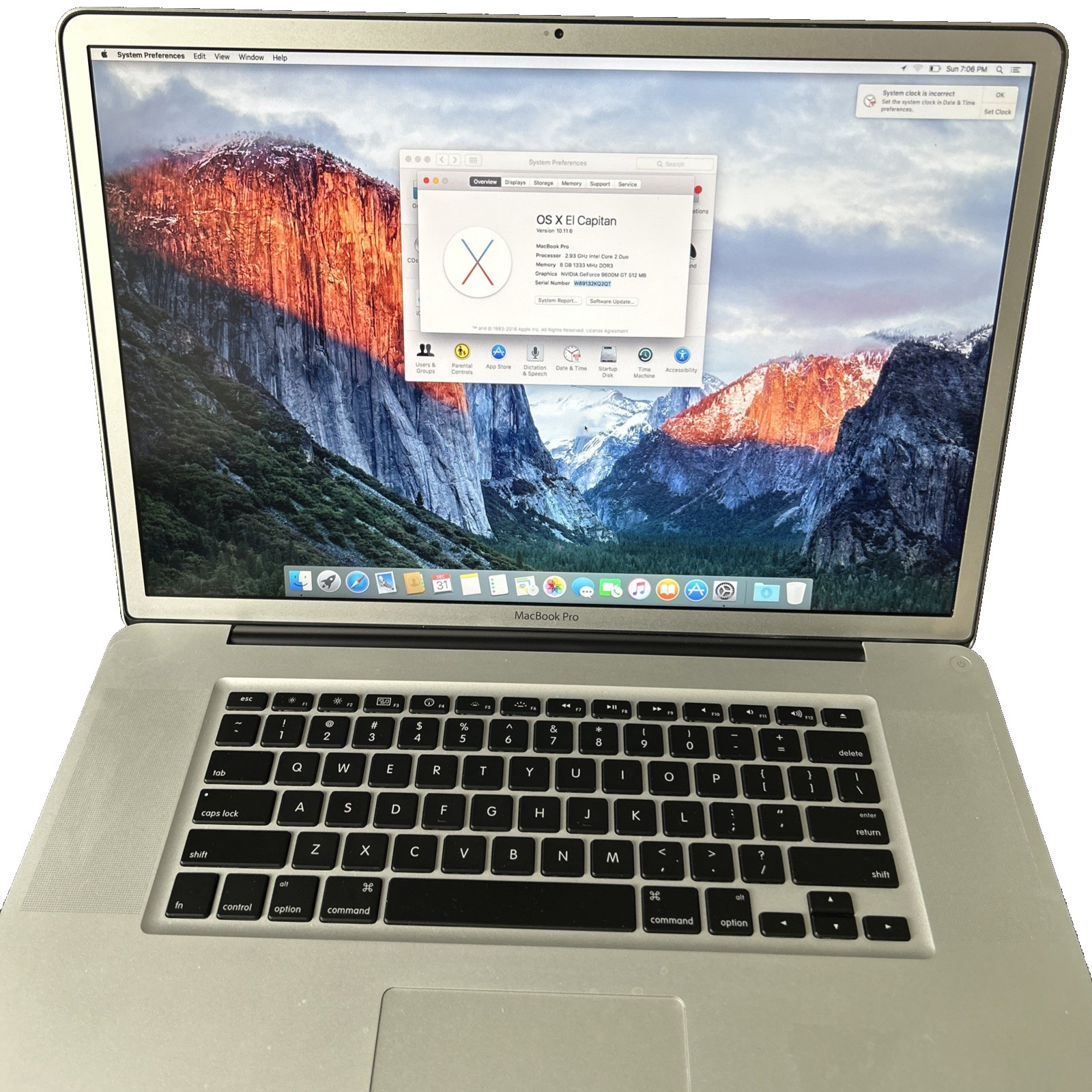 Apple MacBook Pro A1297 17″ Display 2.16GHz READ No Wires 2009 8Gb Intel Core 2