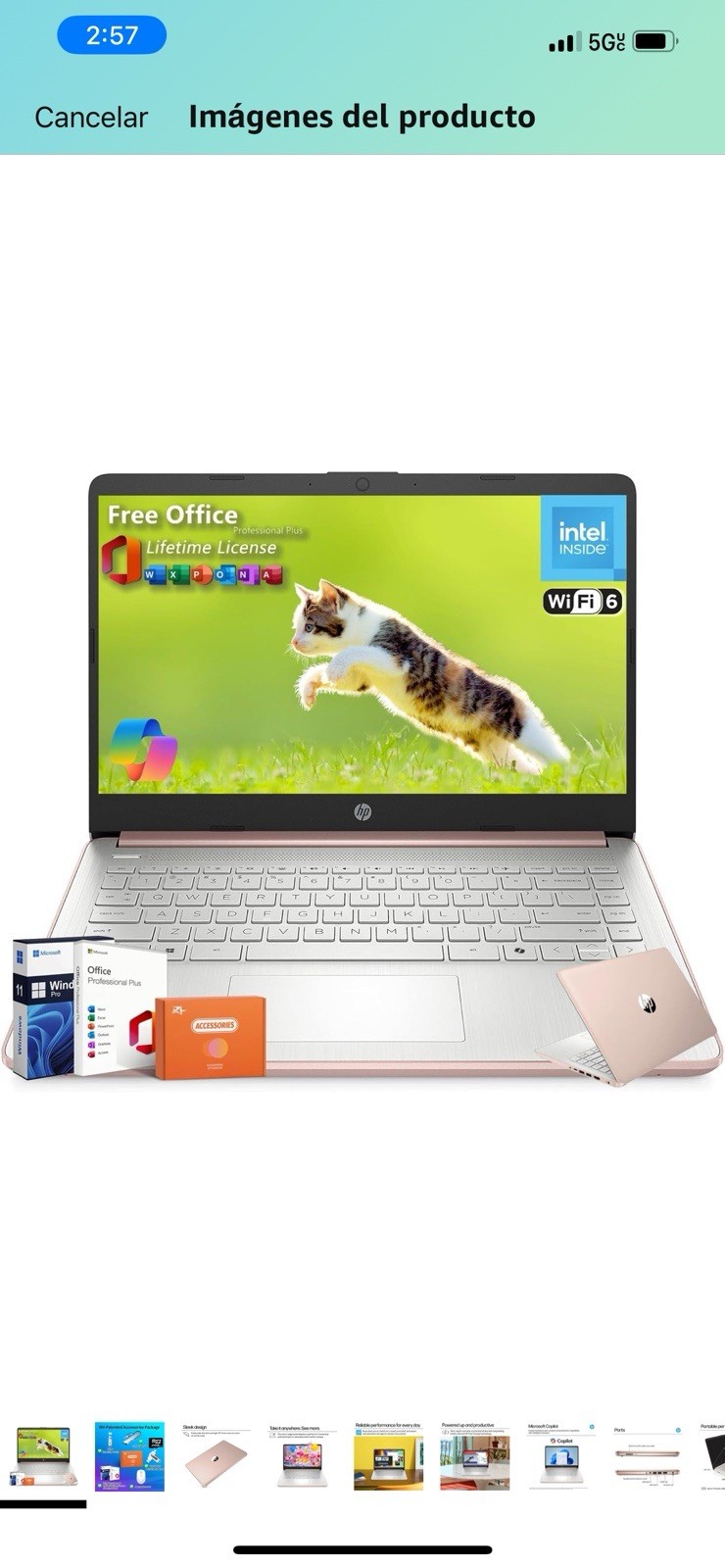 HP – 14″ Laptop – Intel Processor N150 – 4GB Memory – 128GB UFS – Pale Rose Gold