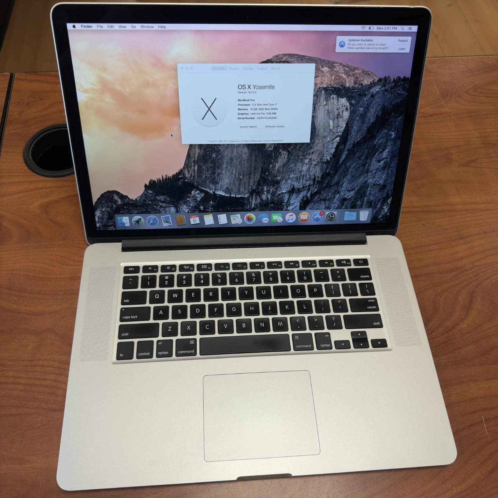 Apple MacBook Pro Retina 15-inch (Mid 2014) – 2.5GHz i7 / 16GB RAM / 512GB SSD