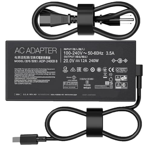 240W Charger Compatible with Asus TUF Gaming A18 A16 A14 ROG Zephyrus G14 G16