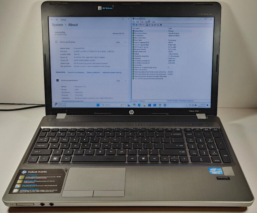 HP ProBook 4530S Core i3-2330M 8GB RAM 256GB SSD 14″ Win11