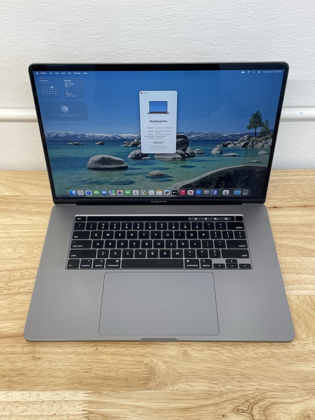 Apple MacBook Pro 2019 A2141 Intel i7-9750H 2.60Ghz 16GB RAM 512GB SSD Tahoe