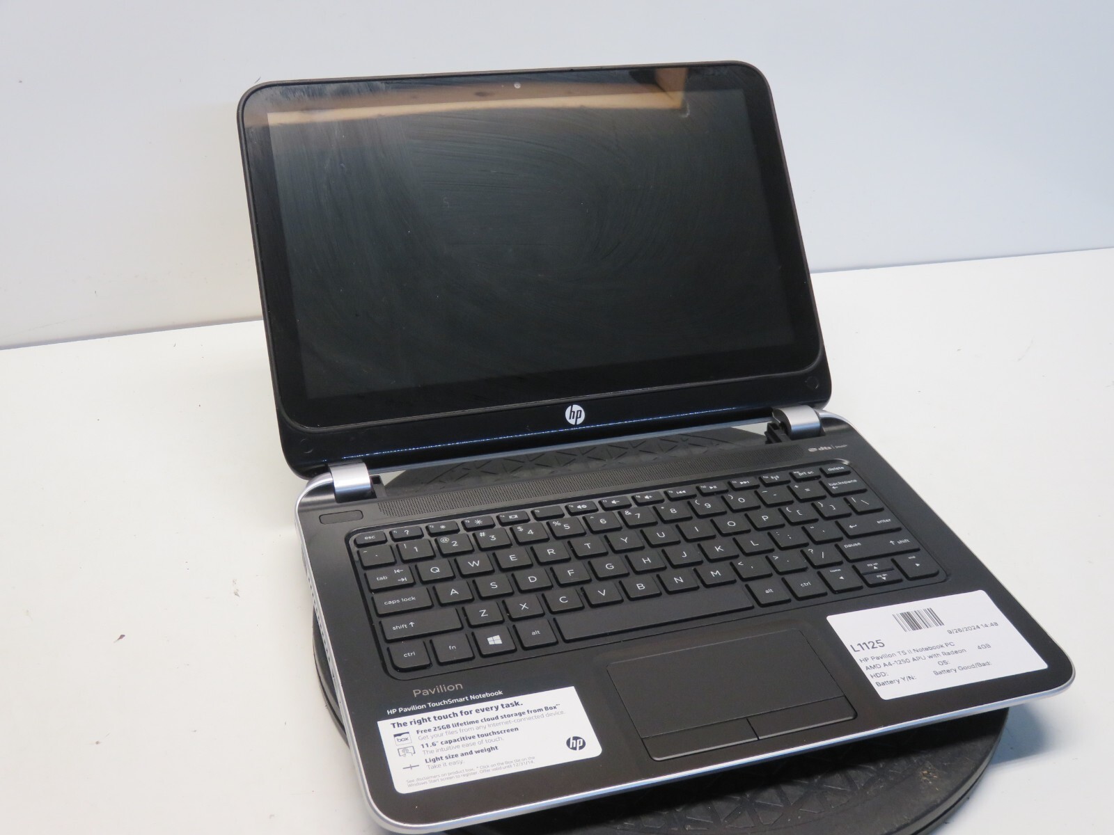 HP Pavilion TS II Notebook PC AMD A4-1250 APU 1000MHz 4GB NO HDD No Batt