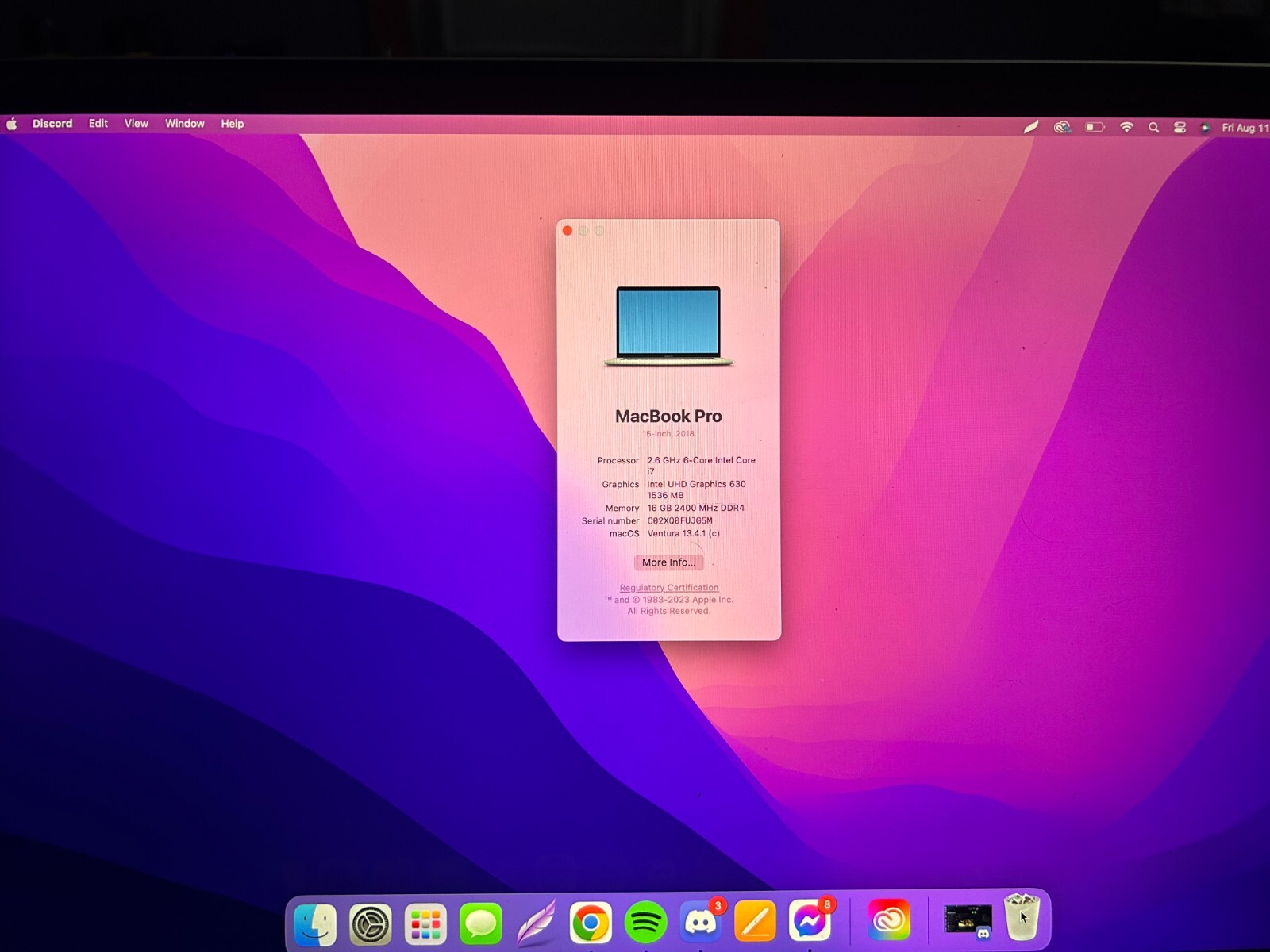 Apple MacBook Pro 15.4″(256GB SSD, Intel Core i7-8750H, 2.2GHz, 16GB RAM, AMD…