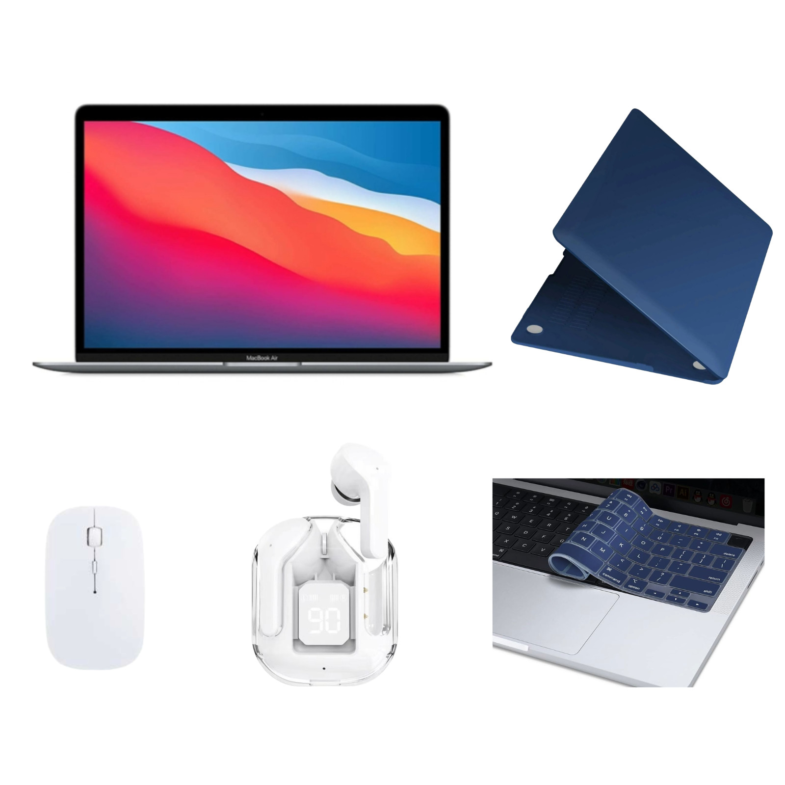 Apple MacBook Air M1 Laptop 8GB RAM 128GB SSD 13″  Space Gray MGN53LL/A – BUNDLE