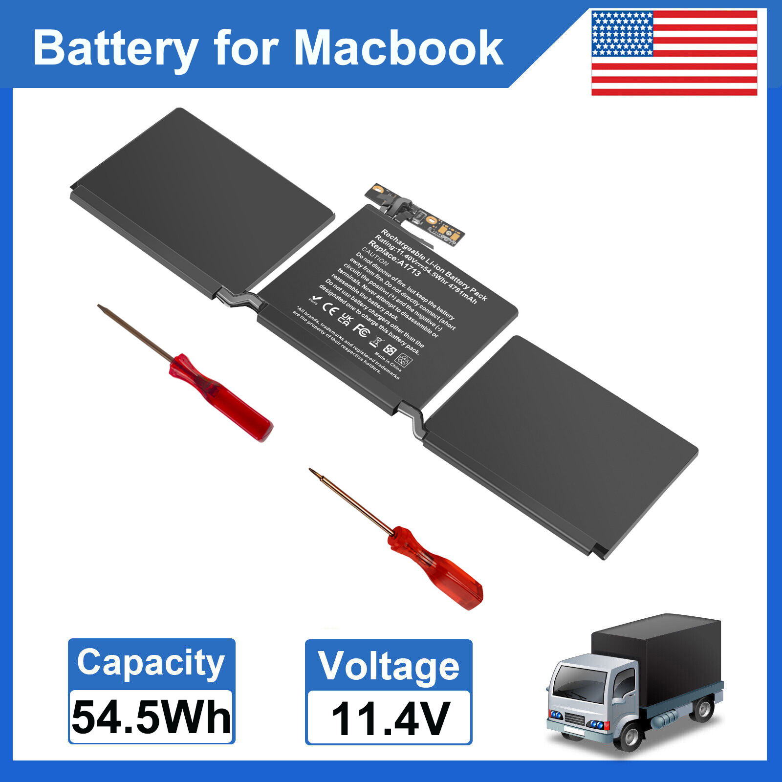 A1713 Battery For Apple MacBook Pro 13″ A1708 Late 2016 Mid 2017 EMC 3164 2978