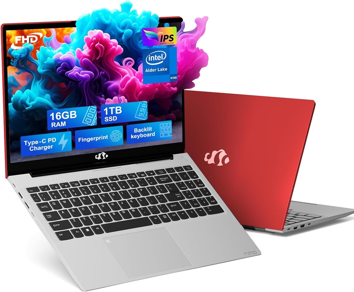 NIMO 15.6 FHD Laptop 16GB RAM 1TB SSD Intel Pentium Quad-Core N100 WiFi 6 Win11