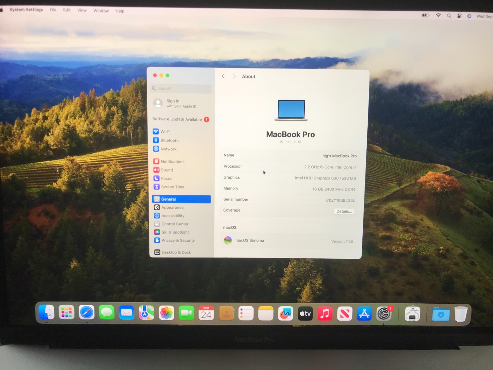 Apple MacBook Pro A1990 15.4 2018 i7 2.2GHz 16GB 256GB Silver Keep Restart #674