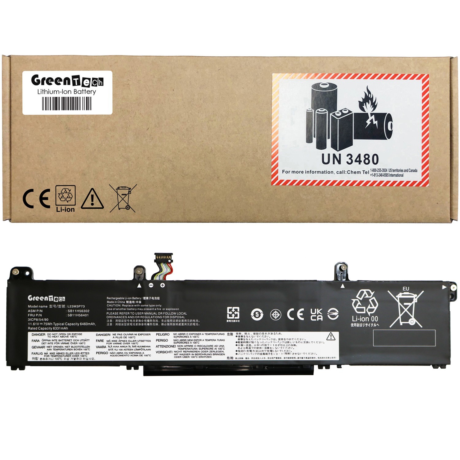 GREENTECH 5B11H56401 L23M3P73 BATTERY THINKPAD P14S GEN 5 P16S GEN 3 L23D3P74