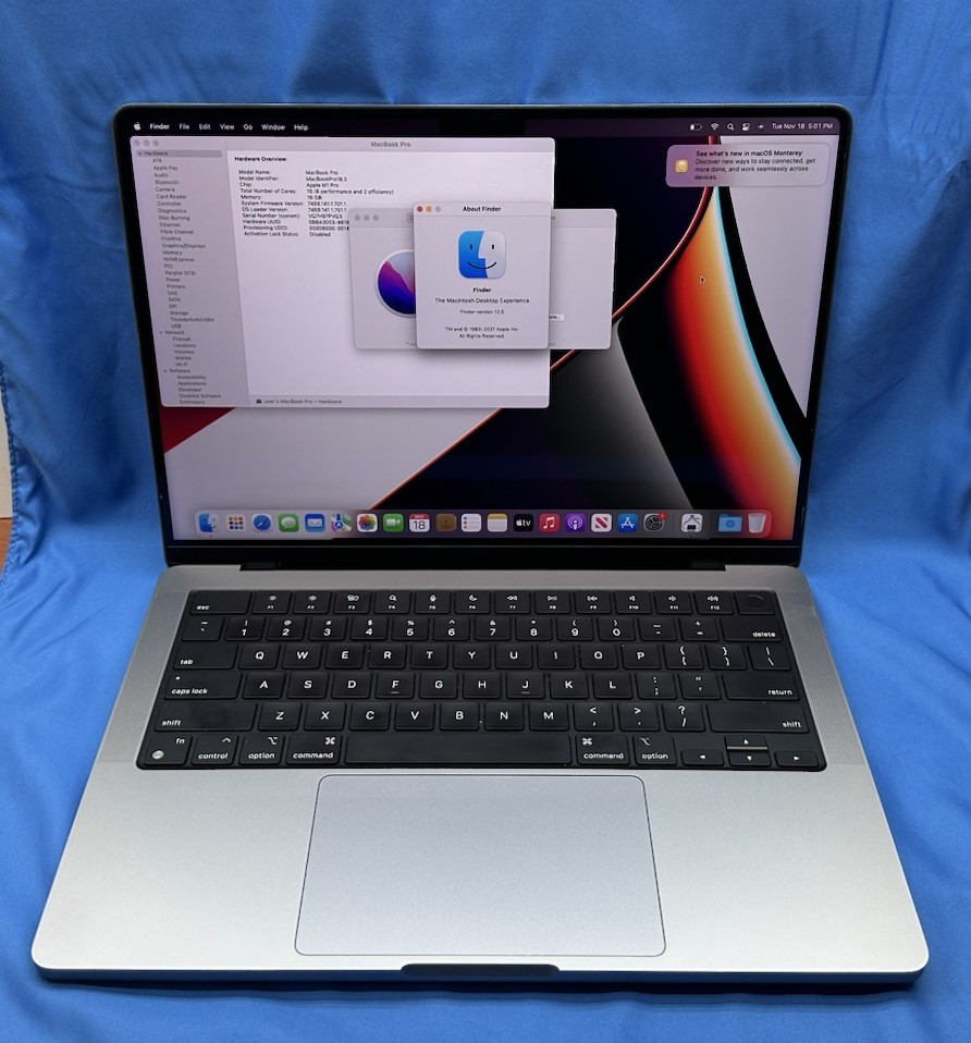 APPLE MACBOOK PRO 14″ 2021 A2442 M1 16GB 1TB SPACE GRAY LAPTOP