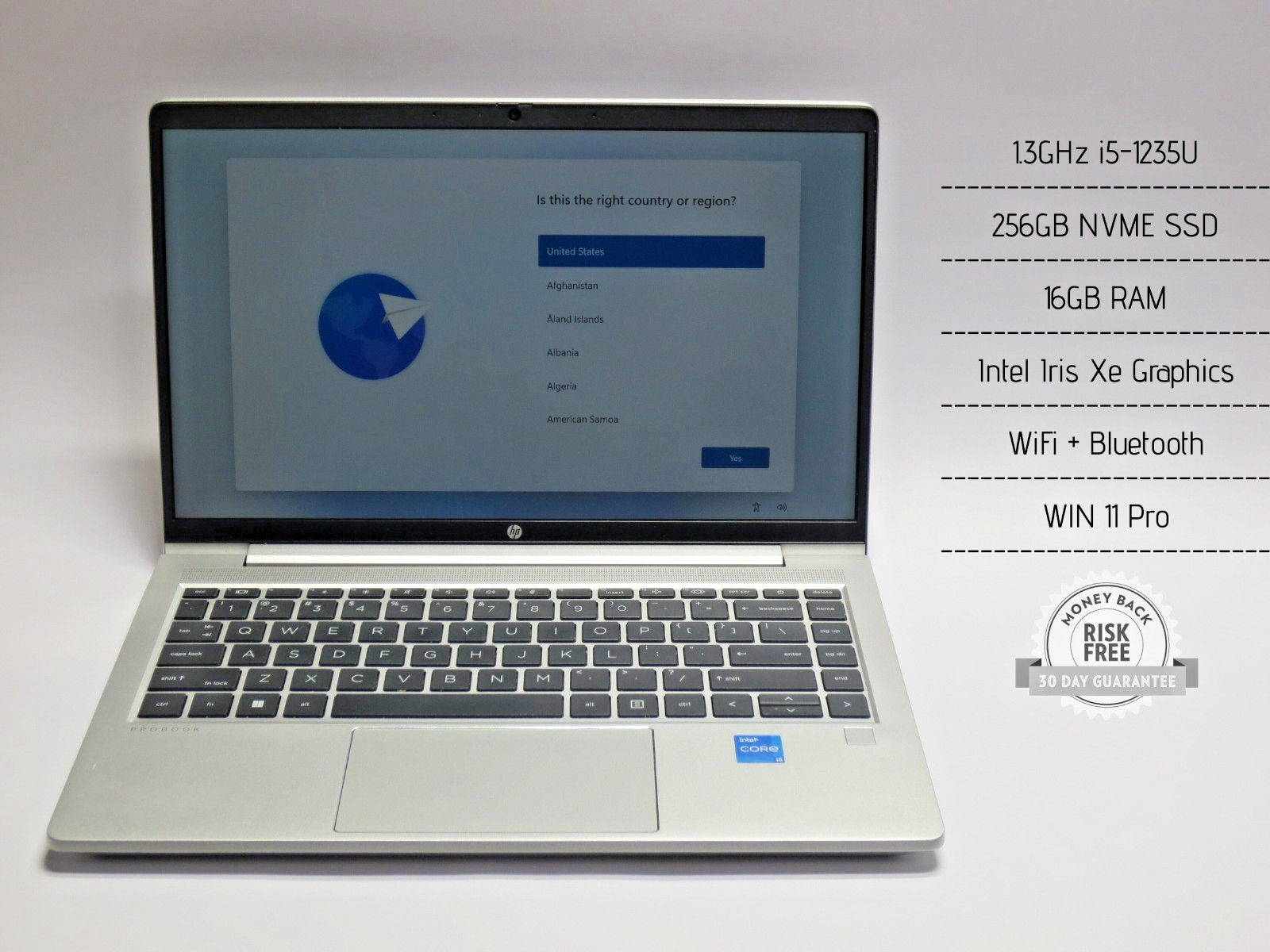 HP ProBook 440 G9 14″ 1.3GHz i5-1235U, 16GB RAM, 256GB NVME SSD, WIN11, WiFi, BT