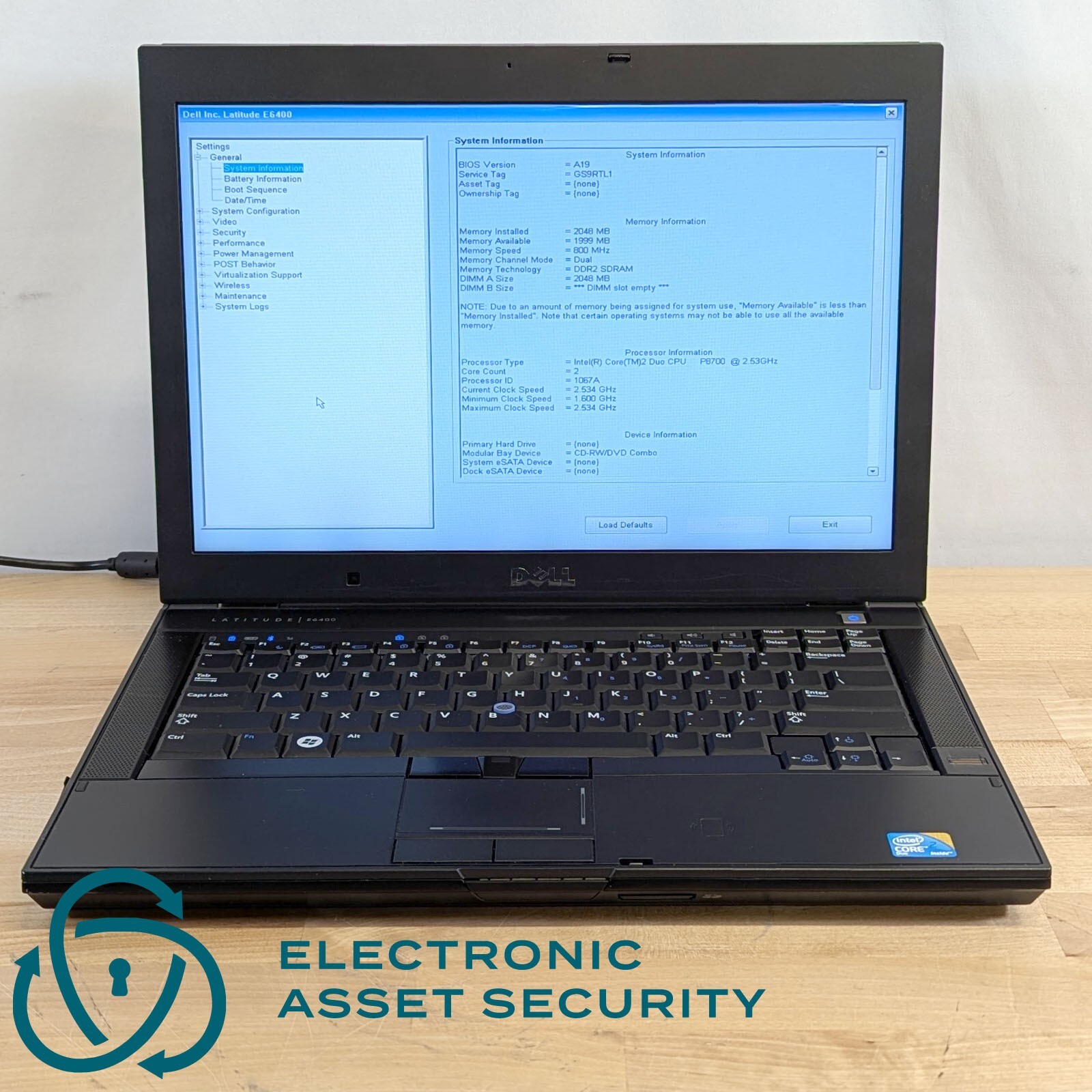 Dell Latitude E6400 Intel Core 2 Duo P8700 2.53GHz 2GB RAM (No Drive)