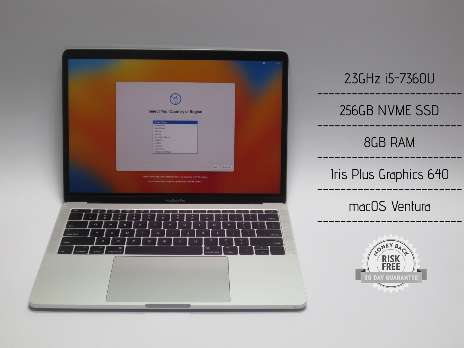 Apple MacBook Pro A1708 2.3GHz i5-7360U, 8GB RAM, 256GB SSD, MPXQ2LL/A *READ*