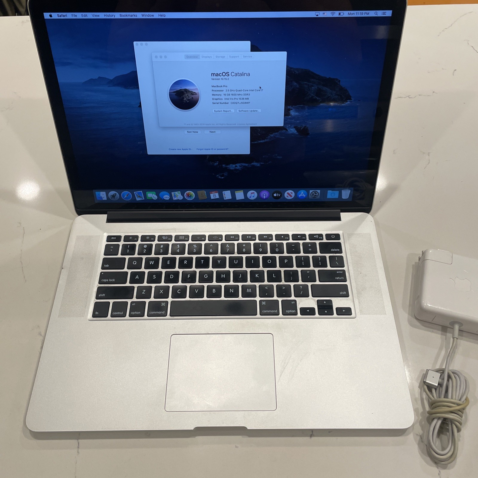 Apple MacBook Pro 2015 A1398 15.4″ Laptop i7 500GB SSD 16GB RAM macOS & Charging