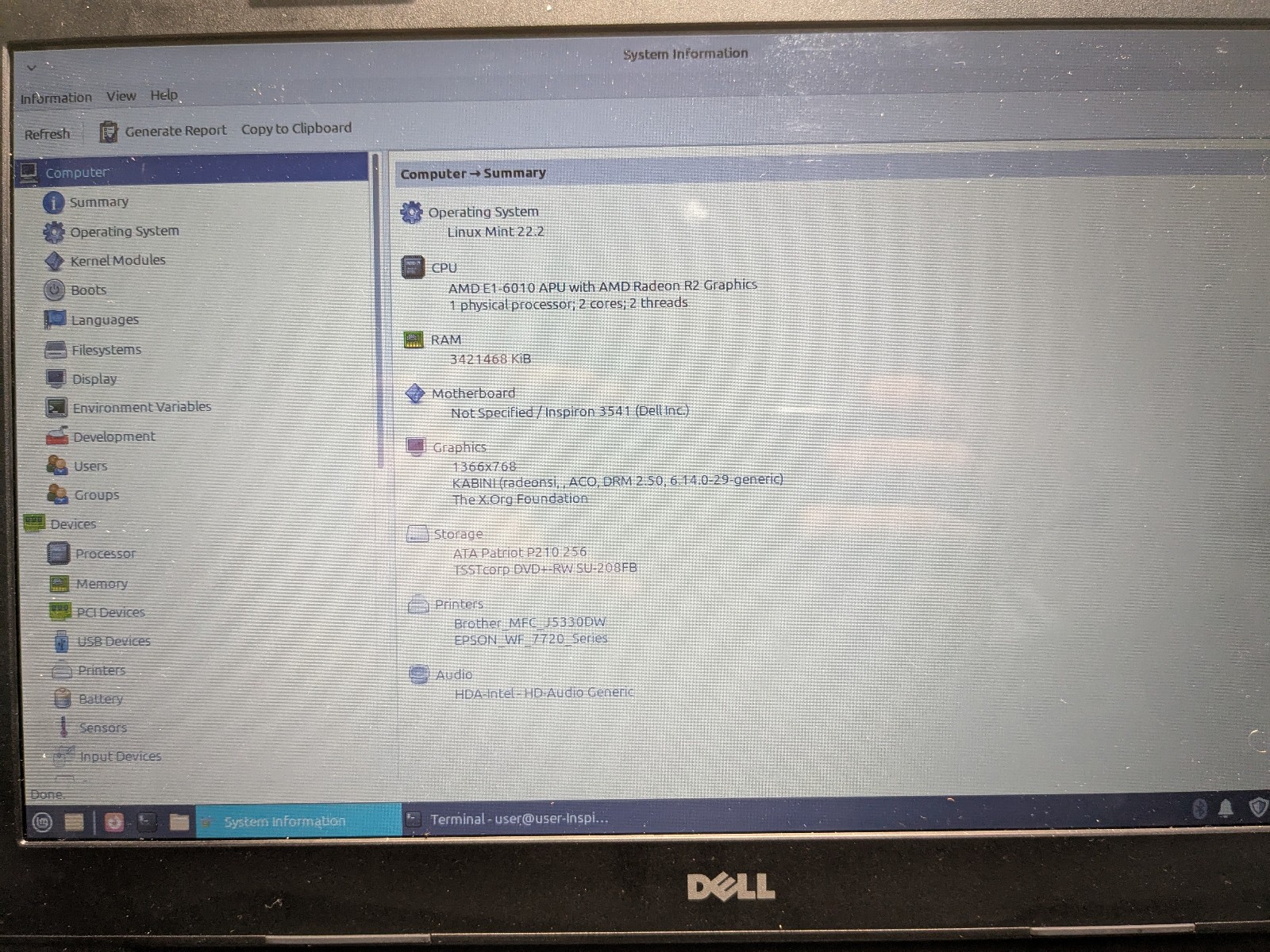 Dell Laptop Inspiron 15 3541 Tested WORKING