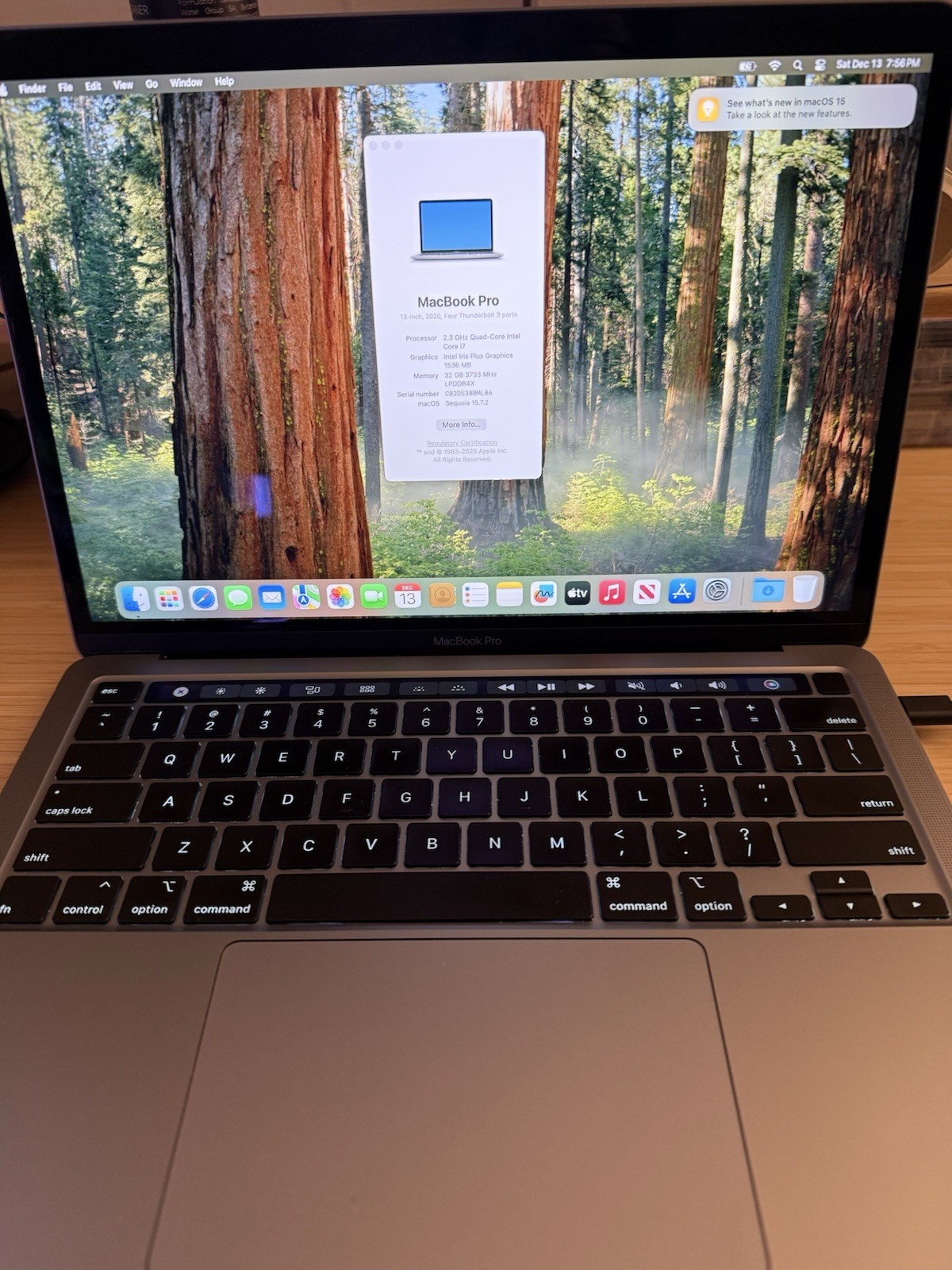 2020  Apple MacBook Pro 13 Quad Core Intel i7 32GB RAM 2TB SSD