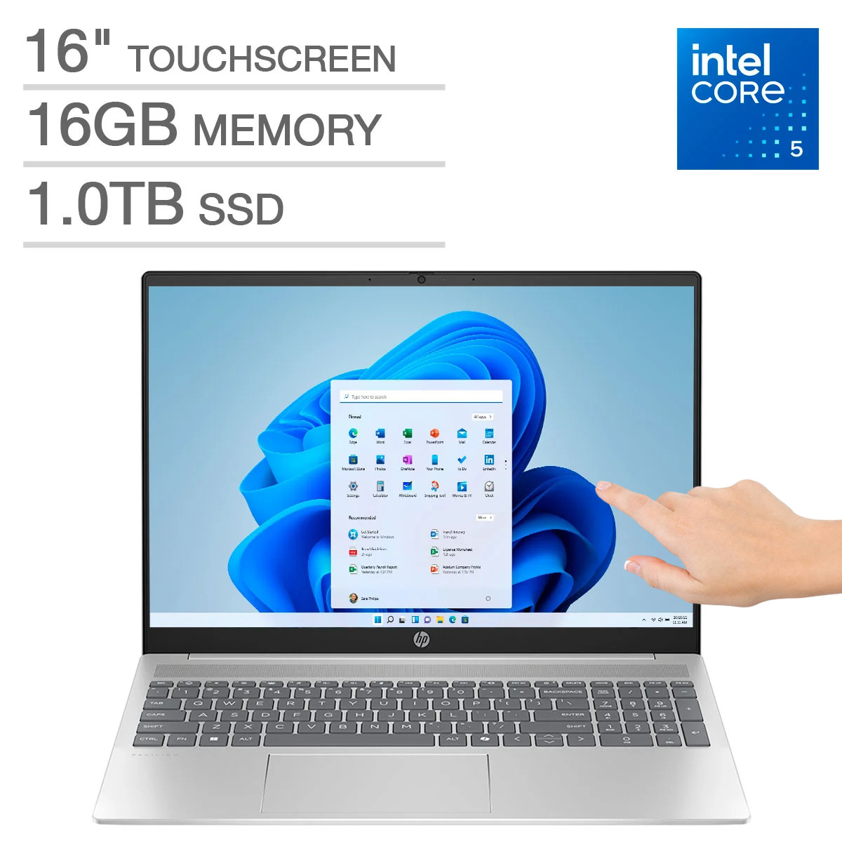 HP Pavilion 16″ Touchscreen 16GB RAM 1TB SSD Core 5-120U 5Ghz Turbo Windows 11