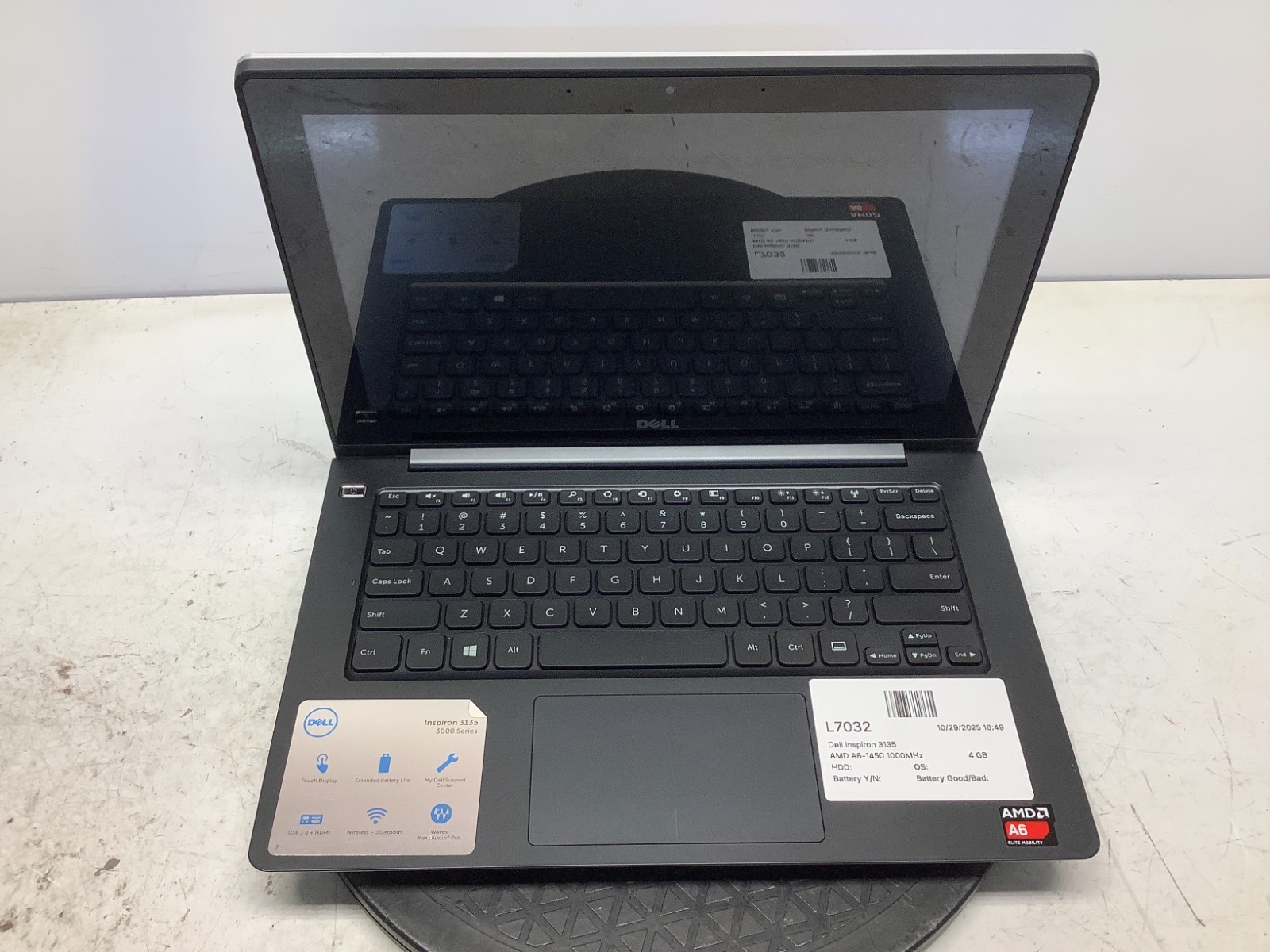 Dell Inspiron 3135 AMD A6-1450 1000MHz 4 GB NO HDD