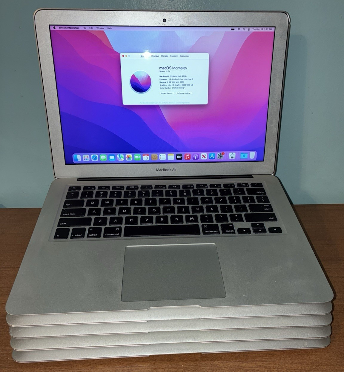 Apple MacBook Air 13″ Silver A1466 2015 Core i5 8GB 256GB Lot of 5