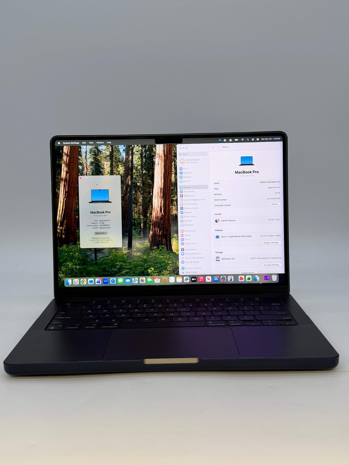 Apple MacBook Pro 14″ 2024 M4 Pro 20C GPU 4.5GHz 24GB RAM 1TB SSD A3401