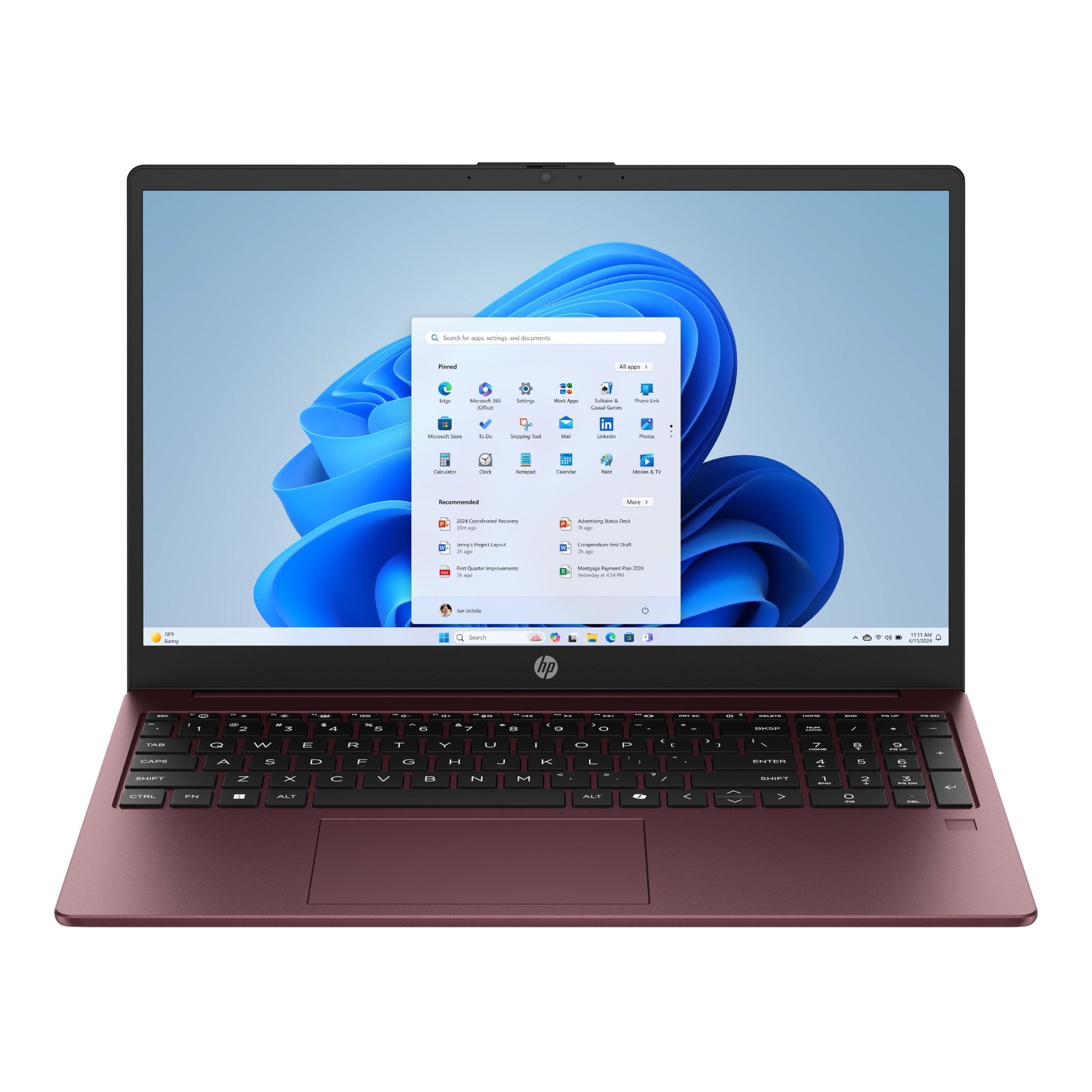 HP 15.6 Inch HD Laptop, Intel N200 Processor, 4GB DDR4 RAM, 128GB UFS Storage,