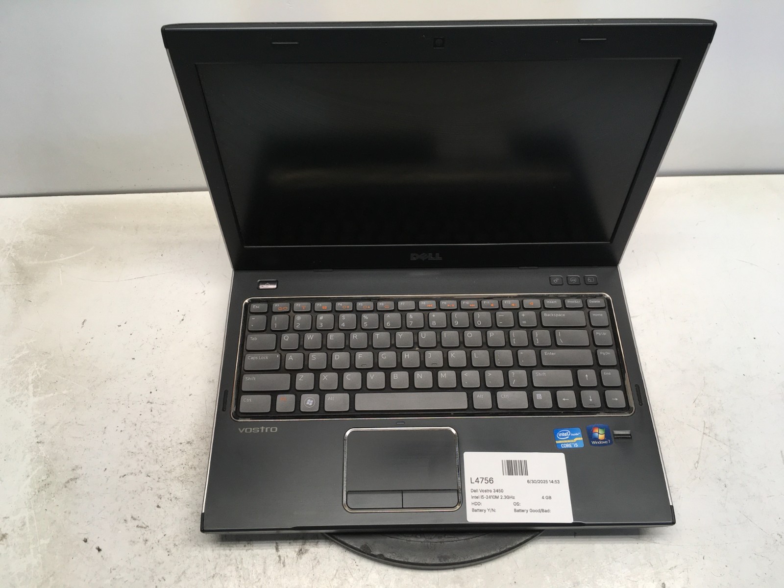 Dell Vostro 3450 Intel i5-2410M 2.3GHz 4 GB NO HDD/Battery