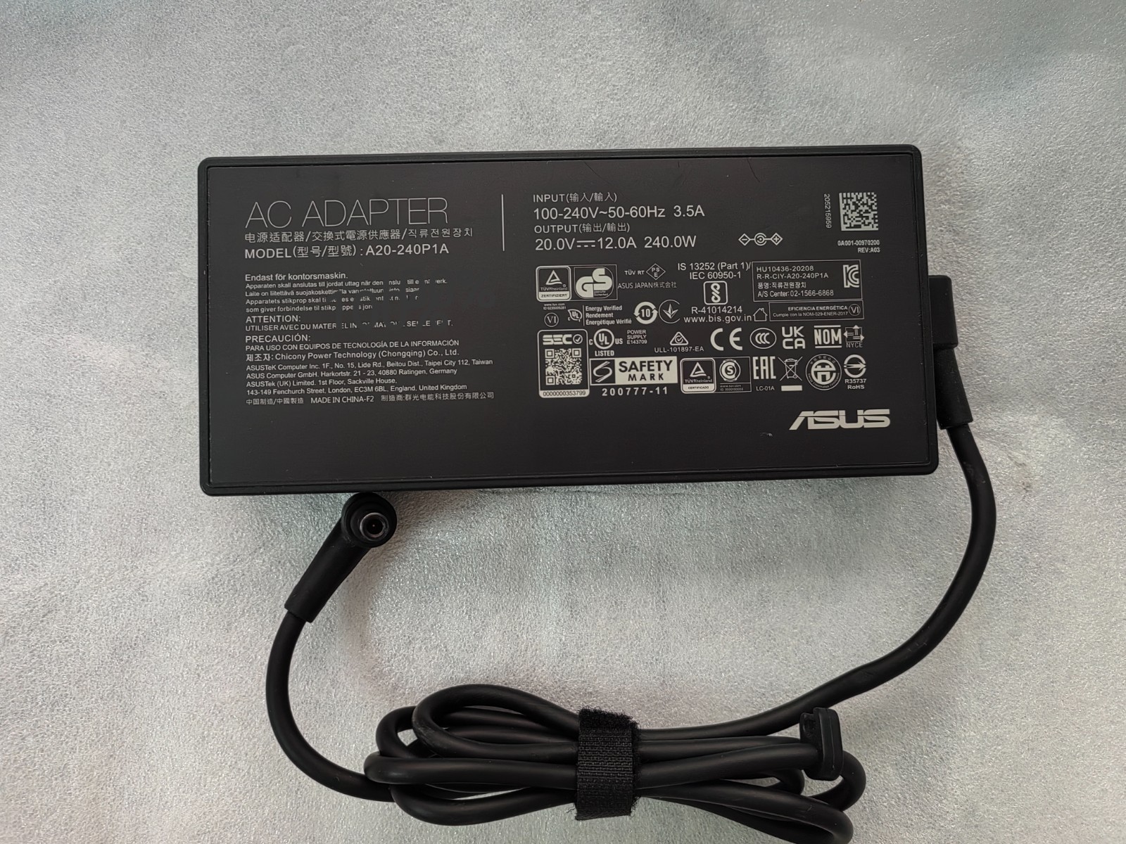 20V 12A A20-240P1A For ASUS TUF Gaming A16(2023) FA617NS FA617XS 240W Original