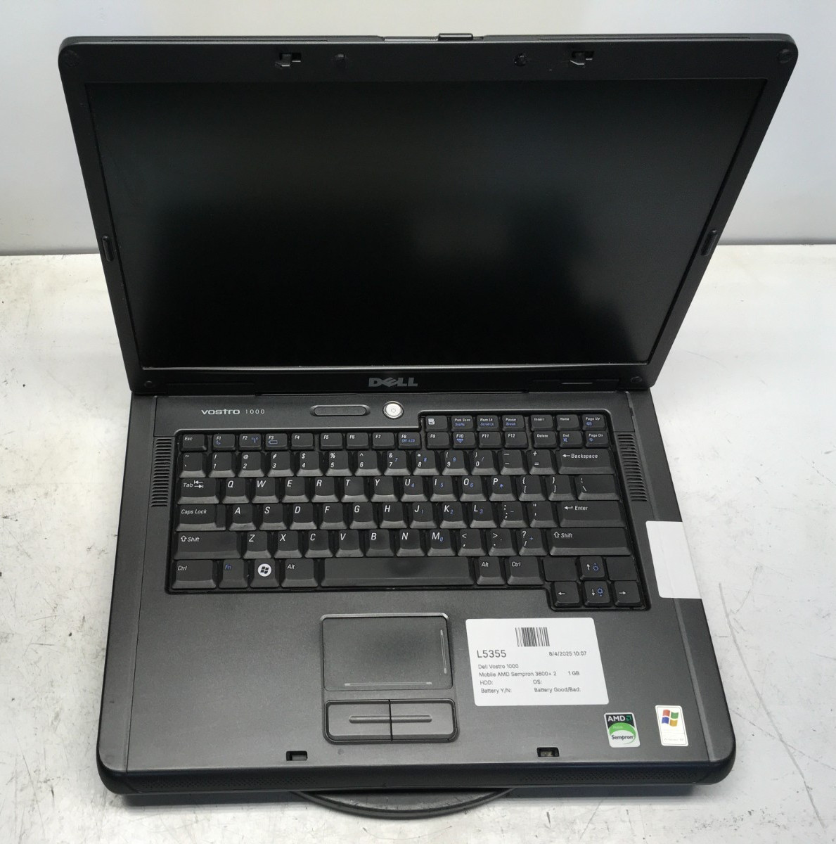 Dell Vostro 1000 AMD Mobile Sempron 3600+ 2 GHz 1 GB NO HDD/Battery