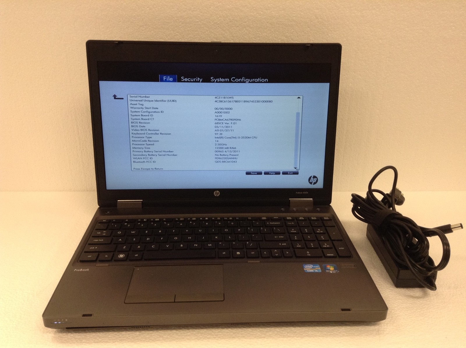 HP ProBook 6570b i5-3210M 2.50GHz 12GB RAM 15.6″ WORKING FREE SHIPPING QTY
