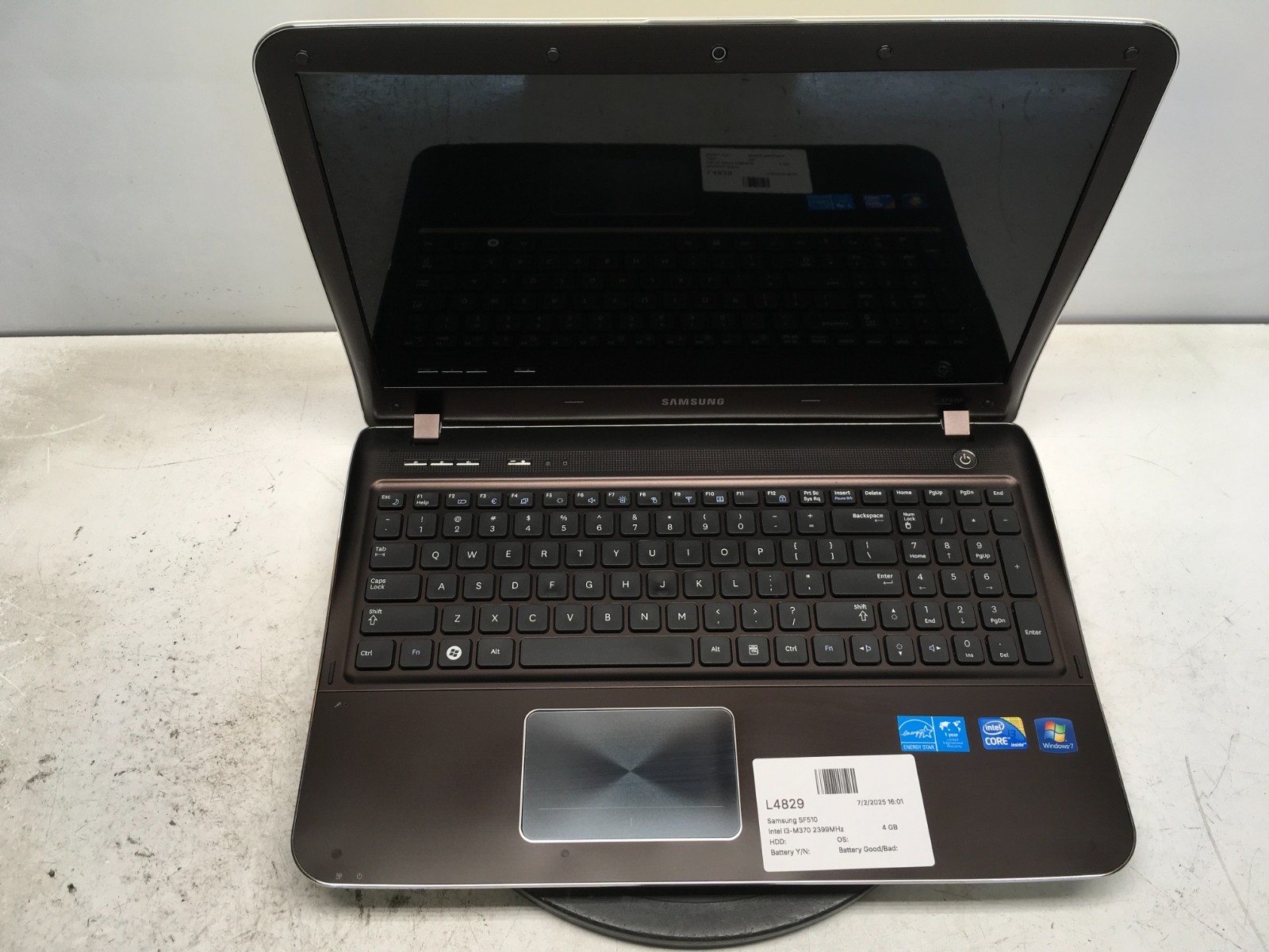 Samsung SF510 Intel i3-M370 2399MHz 4 GB NO HDD