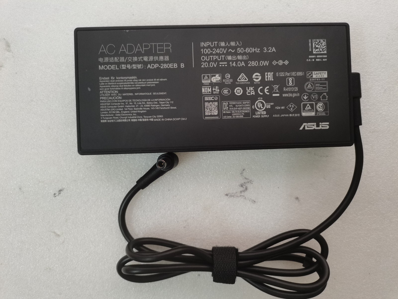 For ASUS TUF Gaming A16(2024) FA607PI 20V 14A ADP-280EB B ø6.0 280W Adapter OEM