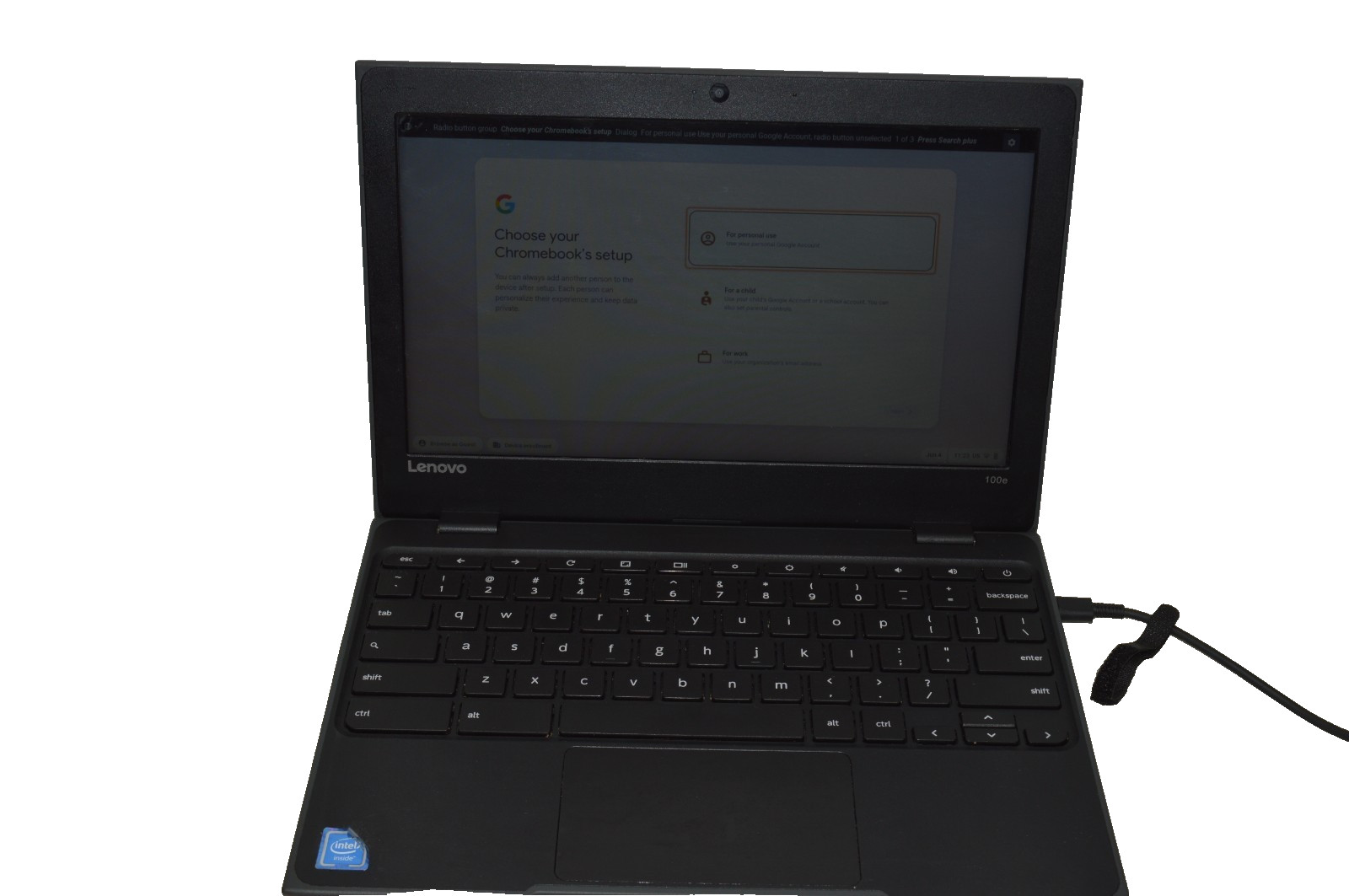 Lenovo Chromebook 100e 11.6″ Laptop 1.1GHz N4020 4GB RAM 32GB SSD Grade B No AC