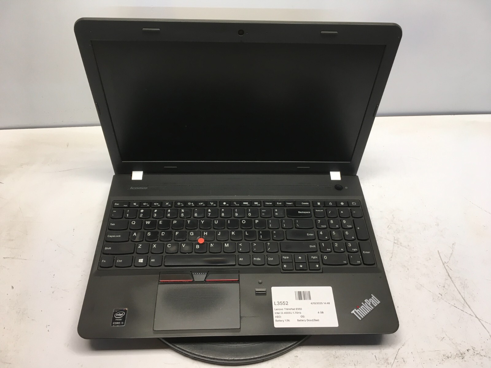 Lenovo ThinkPad E550 Intel i3-4005U 1.7GHz 4 GB NO HDD