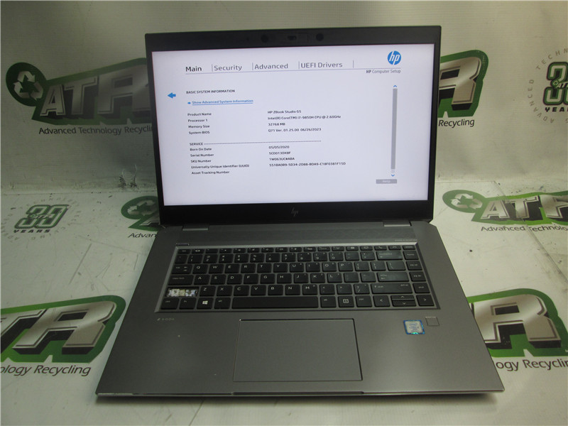 HP ZBook Studio G5 Laptop i7-9850H 2.6GHz 32GB 512GB HDD Win 10 Pro COA