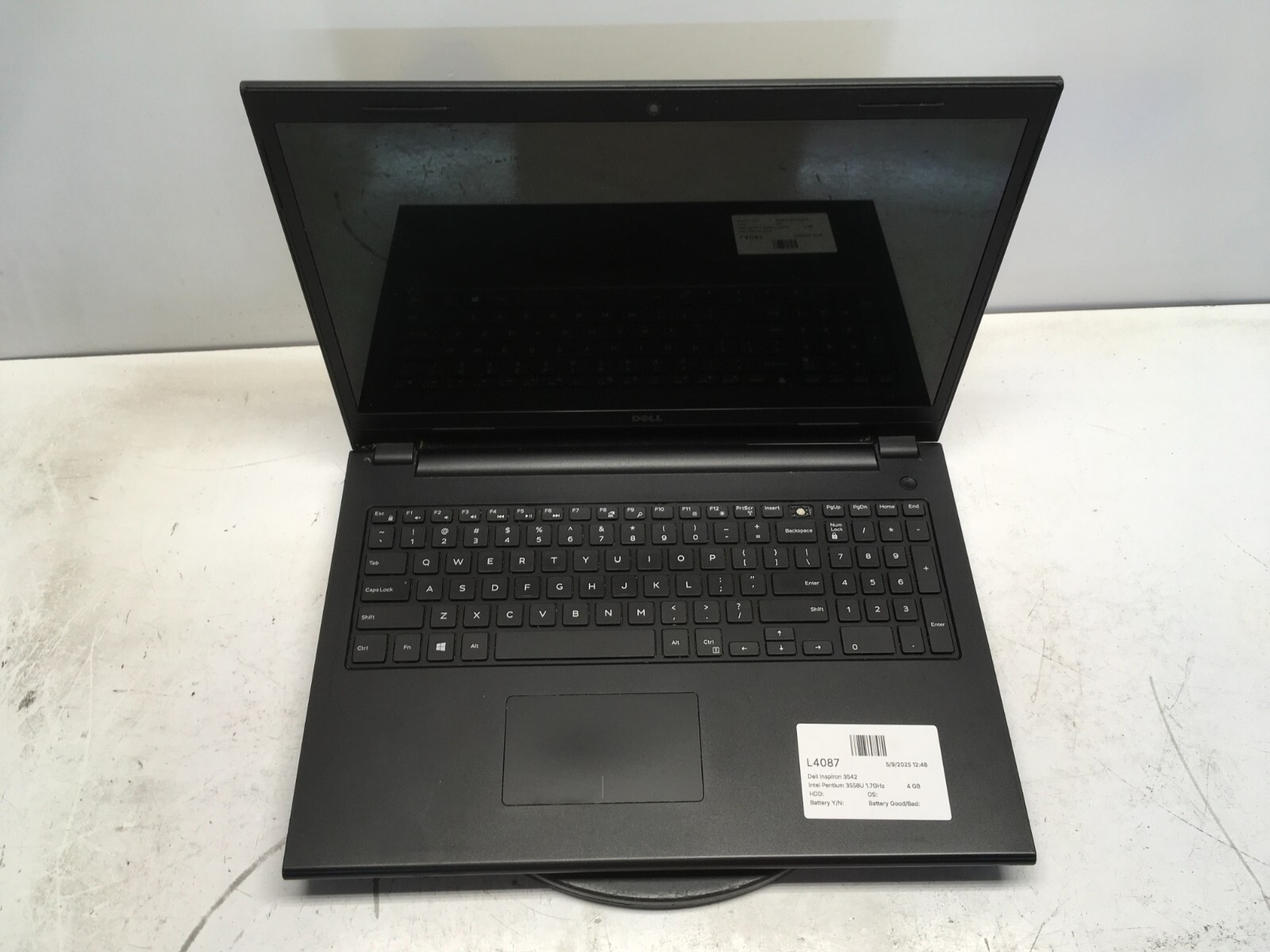 Dell Inspiron 3542 Intel Pentium 3558U 1.7GHz 4 GB No HDD No Batt