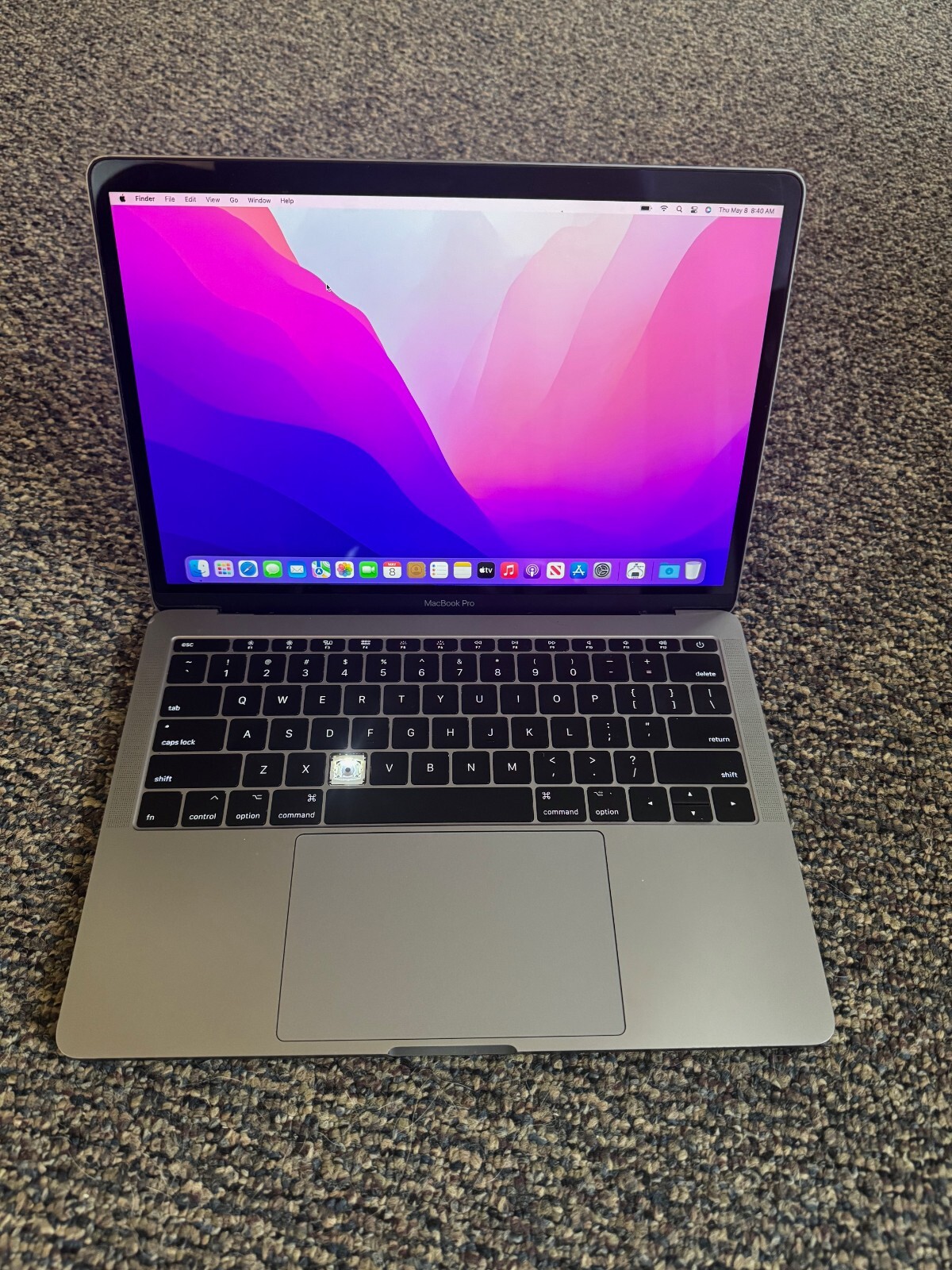 2017 Apple MacBook Pro 13”- i5 2.3GHZ – Missing Key/Service Battery/Trim