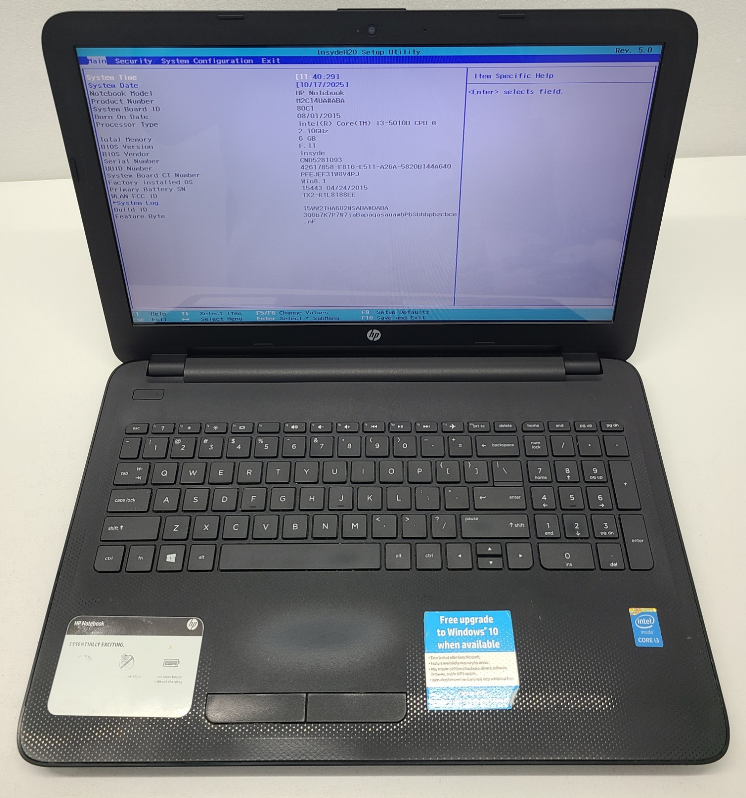 HP 15-AC037NR 15.6″ Laptop Intel i3-5010U 6GB RAM NO HD/OS (FL)