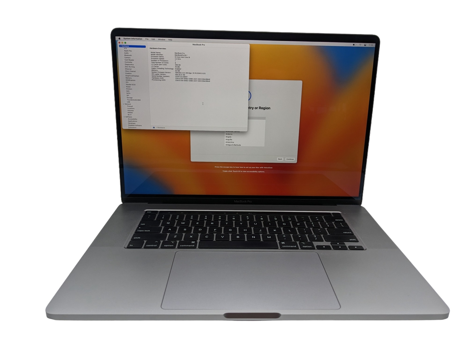 APPLE MACBOOK PRO A2141 2019 i9 2.3GHz 32GB 1TB Grade D