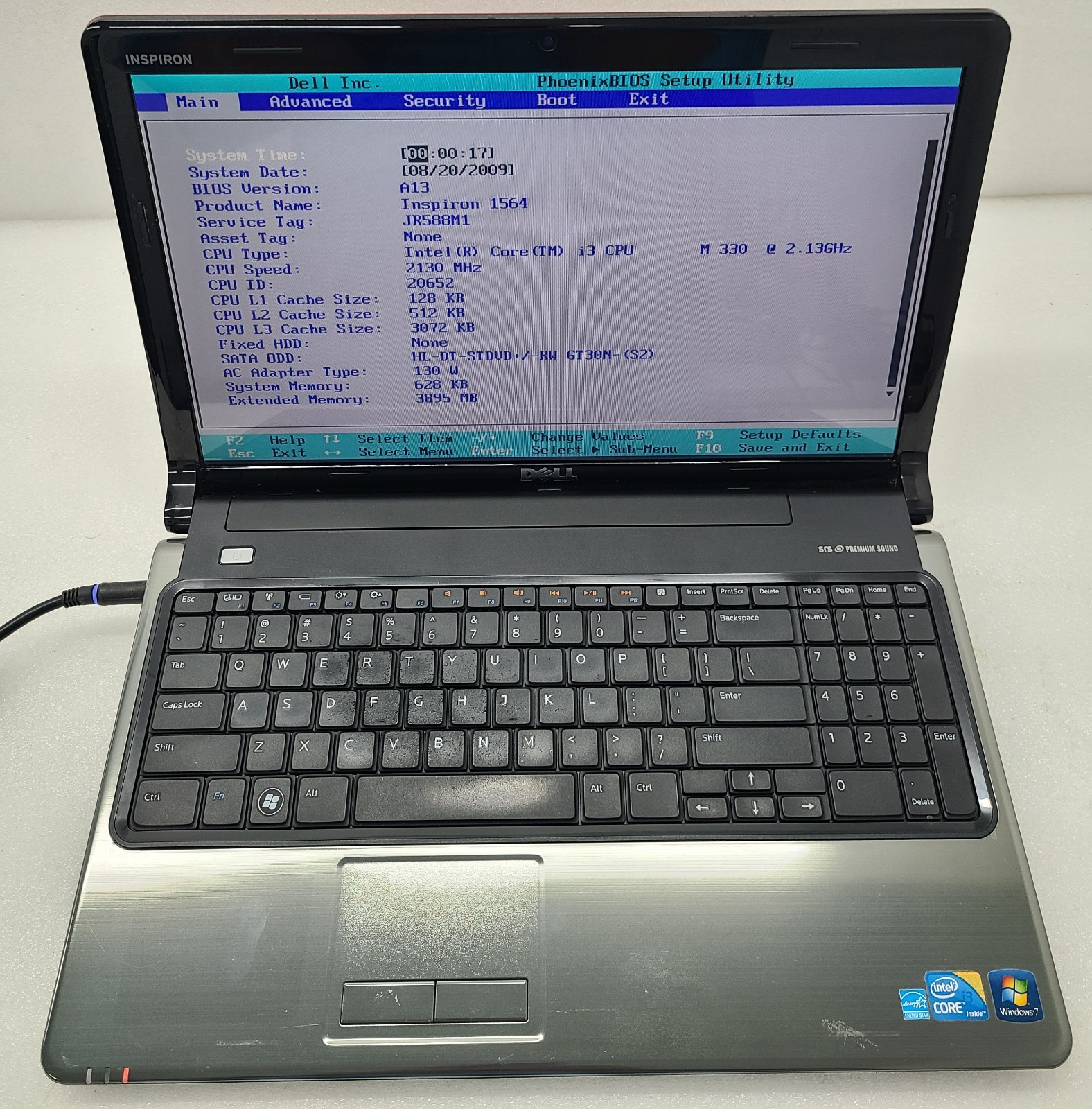 Dell Inspiron 1564 Laptop Intel I3-M330 3GB Ram NO HD/OS (FL)
