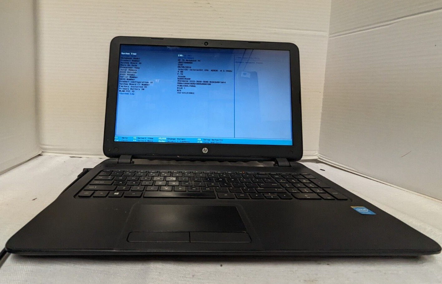 hp notebook 15 15″ laptop intel celeron 4gbs ram nohdd