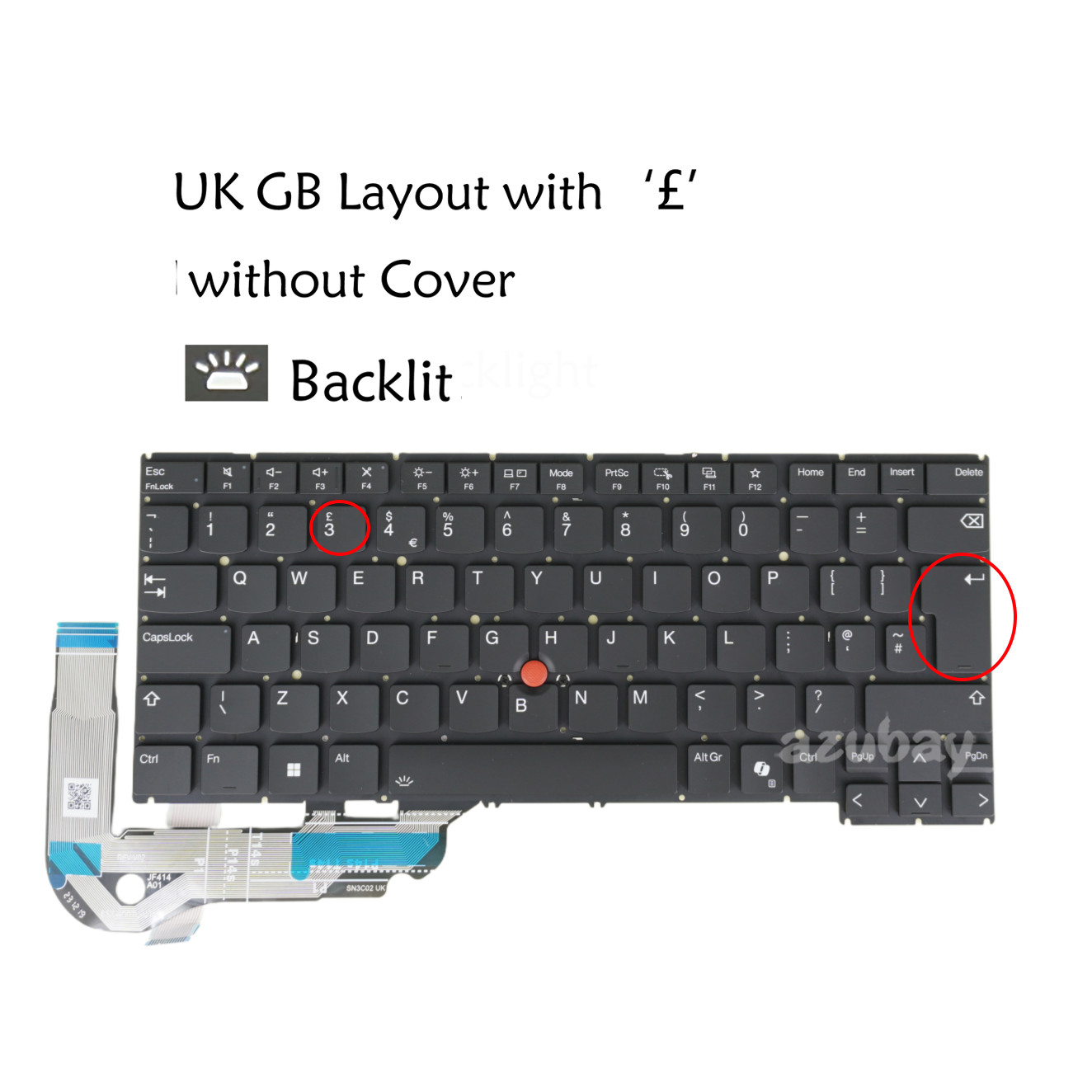 UK Laptop Keyboard For Lenovo ThinkPad P14s Gen 5 (21G2 21G3), P1 Gen 7, Backlit