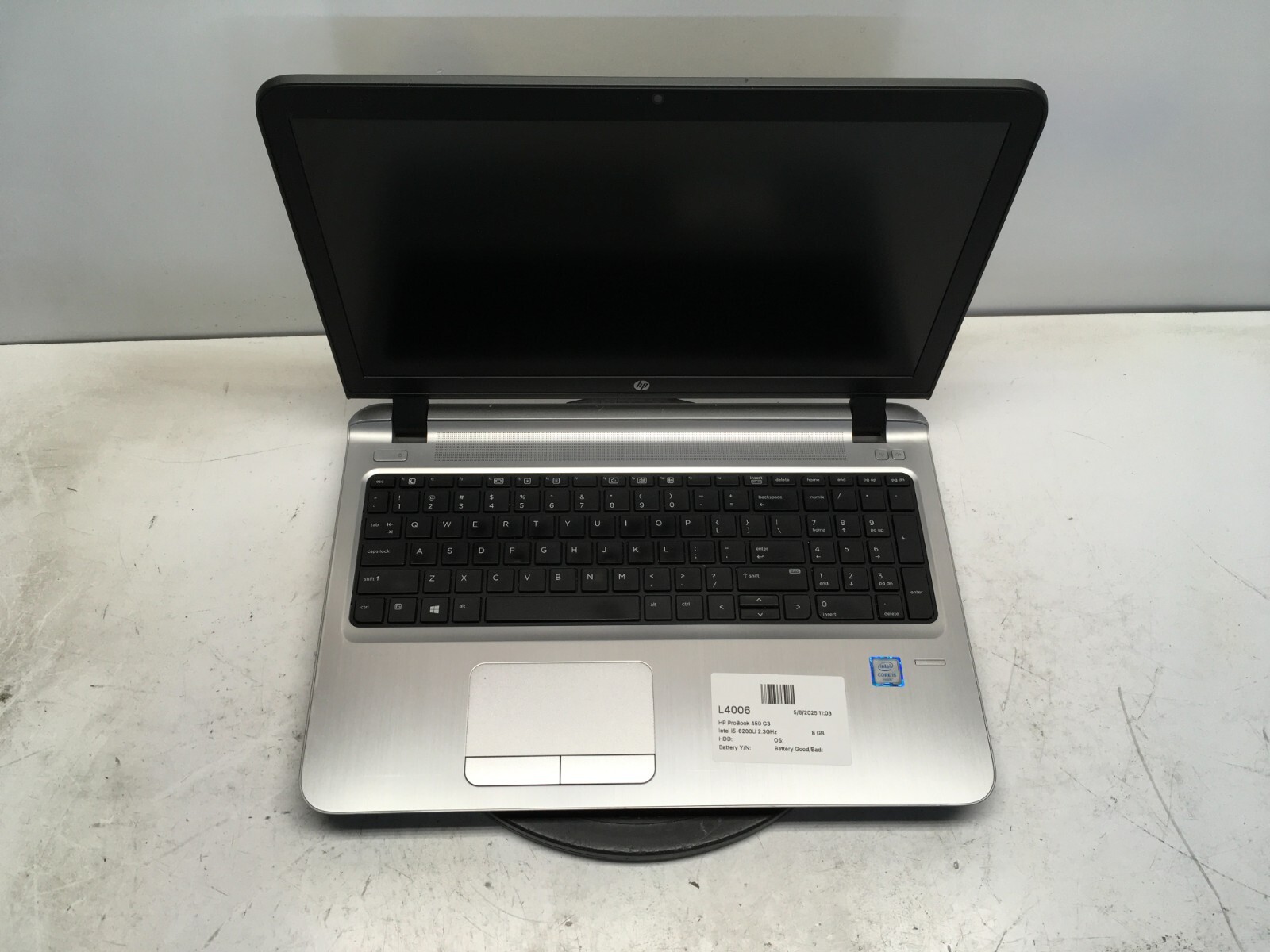HP ProBook 450 G3 Intel i5-6200U 2.3GHz 8 GB NO HDD No Batt