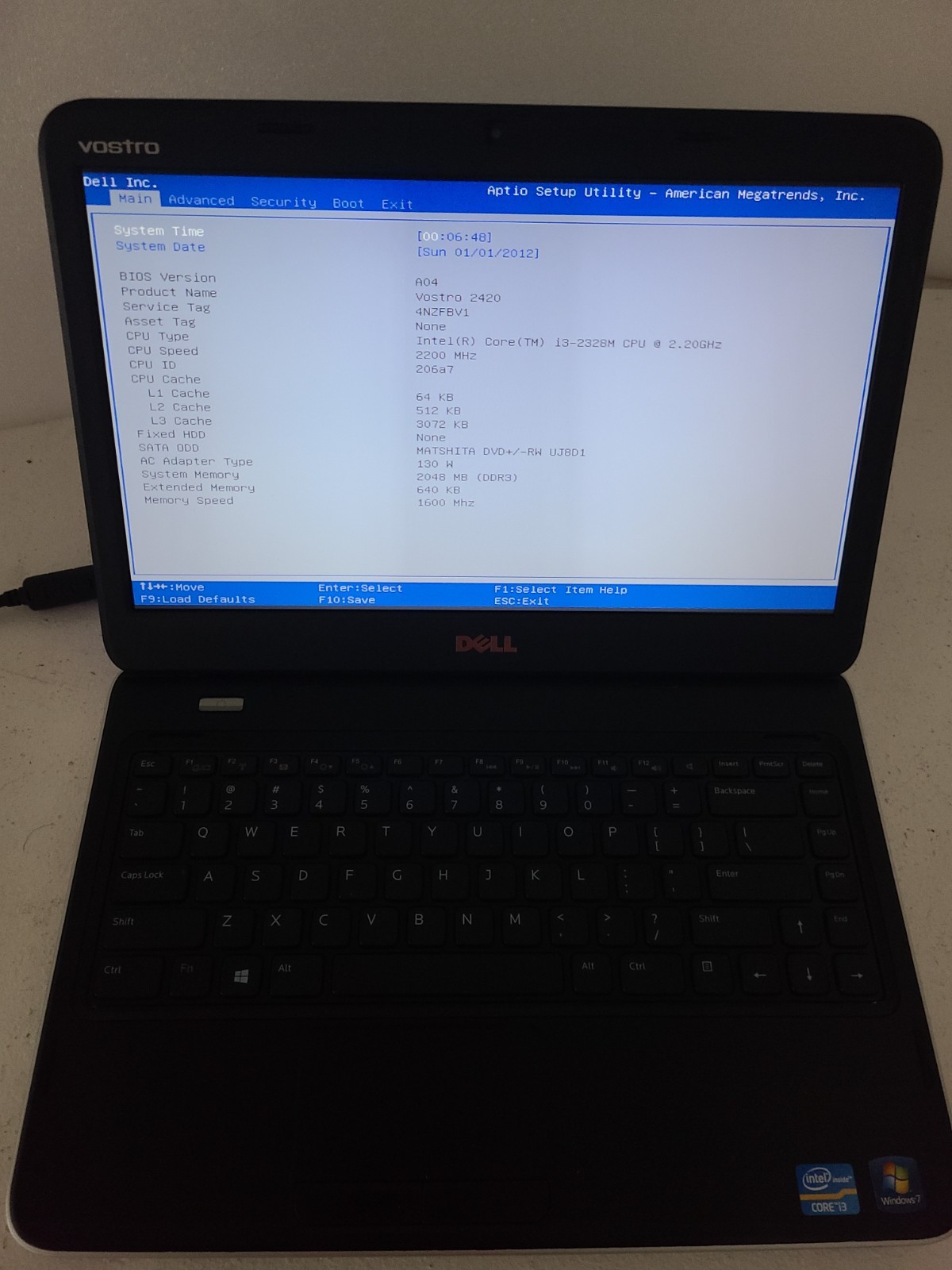 Dell Vostro 2420 Laptop I3-2328M 2GB Ram NO HD/OS (FL)
