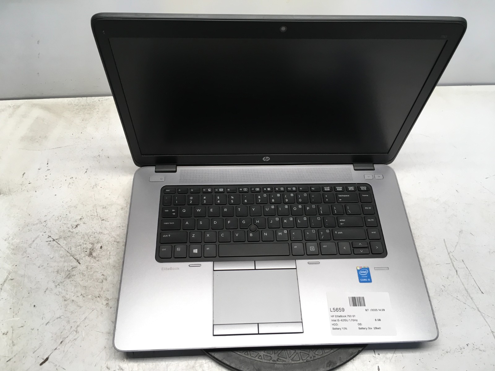 HP EliteBook 750 G1 Intel i5-4210U 1.7GHz 8 GB NO HDD