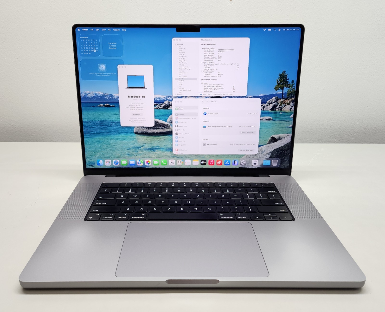 Apple Macbook Pro 2021 16″ M1 Pro 10C/16C 32GB RAM 512GB SSD macOS Tahoe